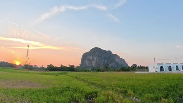 Chuping village landscape with Bukit Keteri in Perlis Malaysia