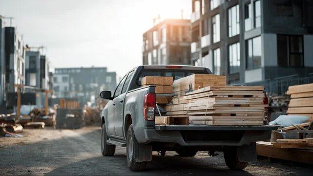 Material delivery pickup for construction projects