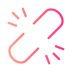 Obraz premium broken link gradient icon
