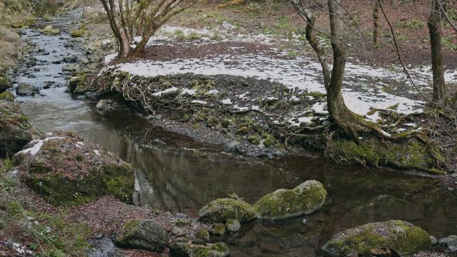 Winter landscape around Kifune Shrine in Kyoto, Japan