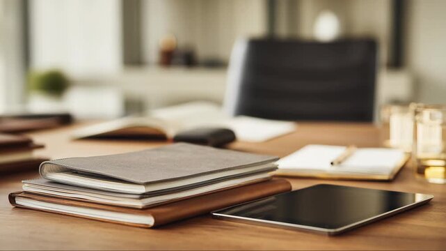 Organized workspace for business planning and productivity