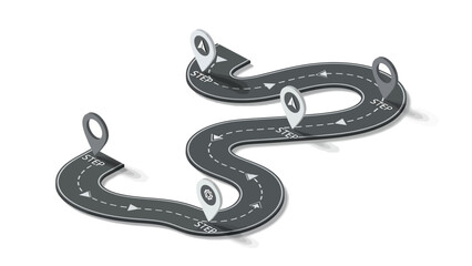 Corporate Business Process Roadmap Vector Illustration