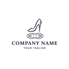 High Heel Shoe Fashion Logo Design.