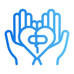 Obraz premium Broken heart healing Line Gradient Icon