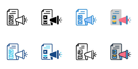 Content Marketing icons set multiple style collection. Editable stroke 
