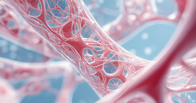 An abstract view of intricate cellular structures displaying the beauty of biology at a microscopic level.