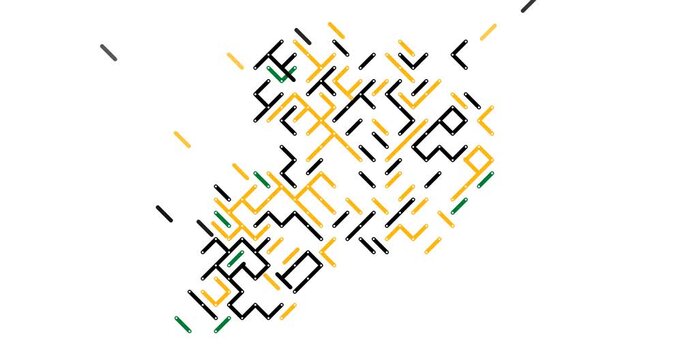 Generative Art Diagonal Lines Assemble Uganda Shape