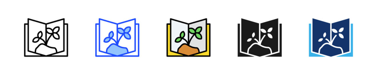 Learn And Grow Icon Collection With Multiple Styles