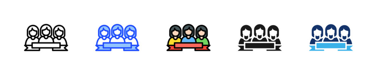 Student Club Icon Collection With Multiple Styles