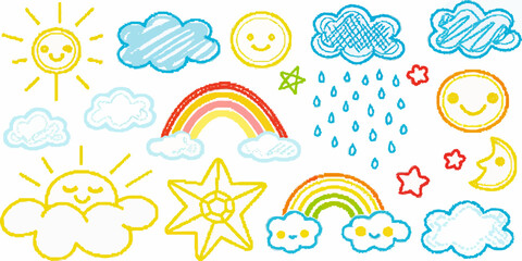 Cute learning flashcard illustrations, simple vector graphics for early education and teaching aids.