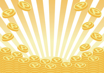 Stacked Gold Coins and Money Illustration. Concept for Business, Finance, and Investment