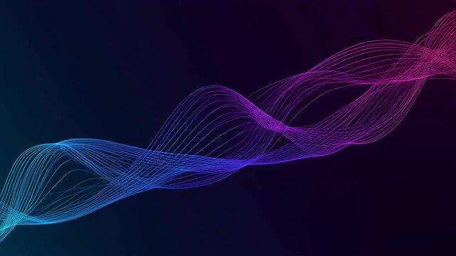 Abstract Wave Lines Technology Background Neon Gradient Motion Graphics 4K