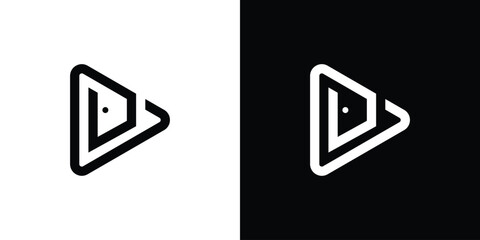 Dual meaning logo combining a door and play symbol, representing access, opportunity, new beginnings, and the start of an engaging experience.