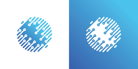 Dual meaning logo combining global and technology elements, symbolizing worldwide connectivity, digital innovation, advanced systems, and modern global technology solutions.