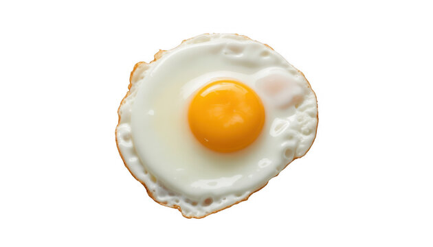 Fried egg breakfast food sunny-side up isolated on a transparent background
