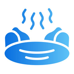Hot spring pool Line Gradient Icon