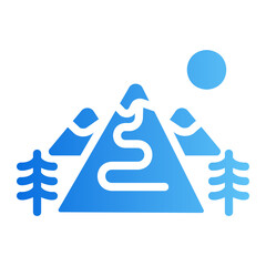 Mountain Line Gradient Icon