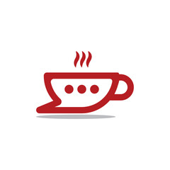 chat tea logo design good for business cafe