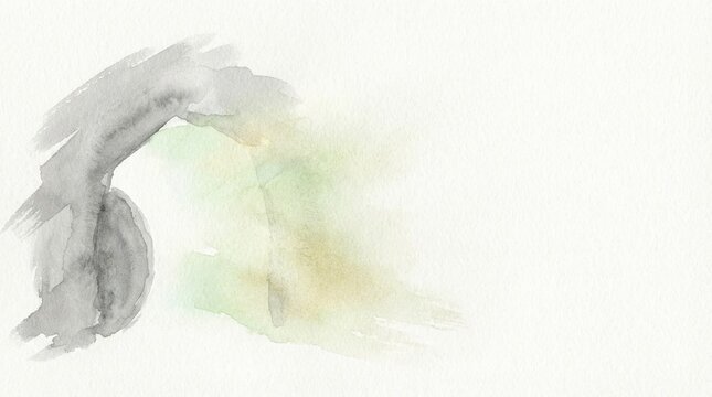 Easter Christ Jesus Watercolor Abstract Resurrection Cross spiritual religious background minimalist design with soft green and grey brushstrokes on textured paper for worship.