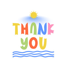 Colorful thank you text design