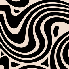 Abstract black wavy swirl line pattern design