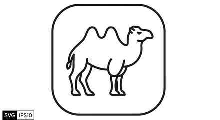 Obraz premium Camel Icon Vector Outline Illustration