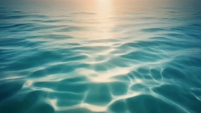 Calm ocean water surface with sunlight reflection