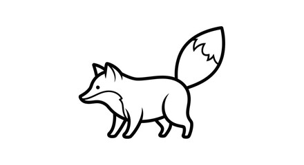 Obraz premium Minimalist Fox Illustration - Simple Line Art Animal Drawing