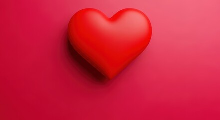 Fototapeta premium red heart on pink background