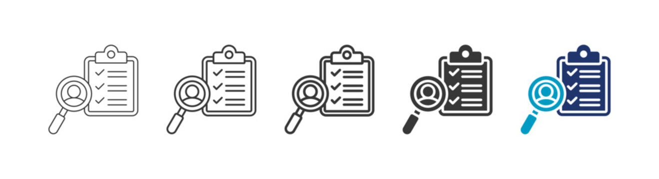 audit findings icon set consisting of multiple styles vector illustration