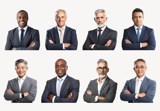 Diverse Professional Business Portraits Element Design Set