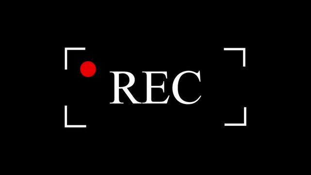 Recording sign, REC frame icon animation, recording icon button. rec frame icon animation. record icon button motion graphic.