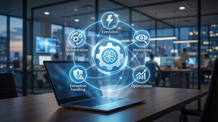 orchestration automation monitoring optimization execution exception handling machine learning for digital transformation and advanced business workflow management systems