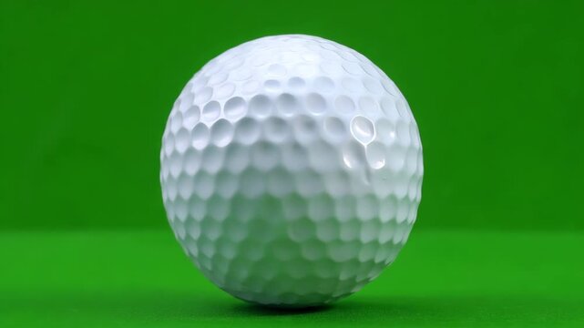 Golf Ball Rotating on Green Screen Background