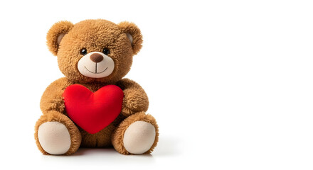 Obraz premium Cute teddy bear holding heart for Valentine gifting visuals