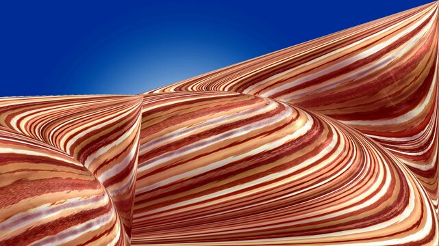 Abstract Canyon Form Rising into Blue Sky
Description