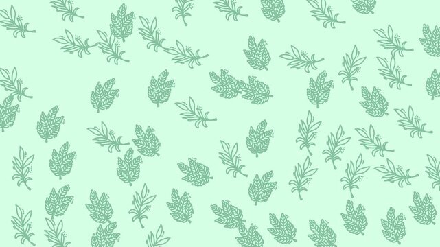 Seamless green floral doodle pattern in cartoon style with simple fun lines, perfect for wrapping paper, web design, and creative backgrounds.
