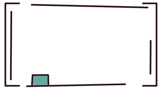 A frame in the form of straight and angular lines with a flashing light at the bottom.