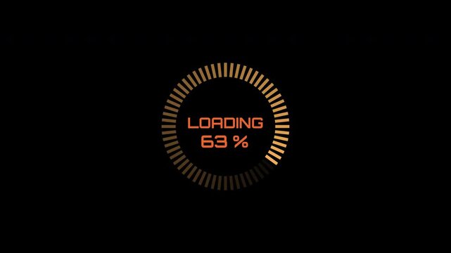 Sci Fi HUD progress circular loading, Animated loading screen glow digital interface hud sci fi futuristic 4K