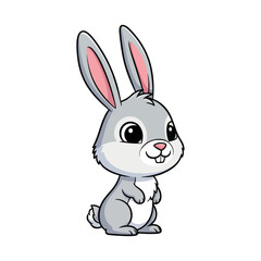 Fototapeta premium Cute Cartoon Rabbit Character Standing Up Isolated Vector