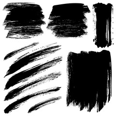 Collection of black brush strokes for design work