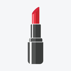 Obraz premium Simple flat design red lipstick illustration on white background