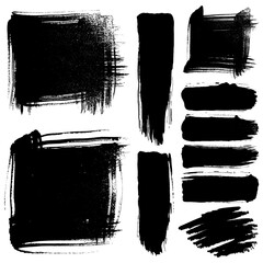 Black brush stroke set for creative projects