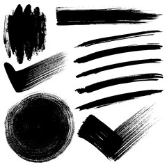 Black brush stroke set for creative projects