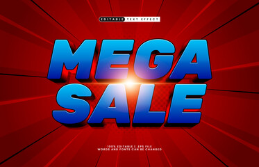 Mega Sale Editable Text Effect - Bold Promotional Typography for Discount and Marketing Design