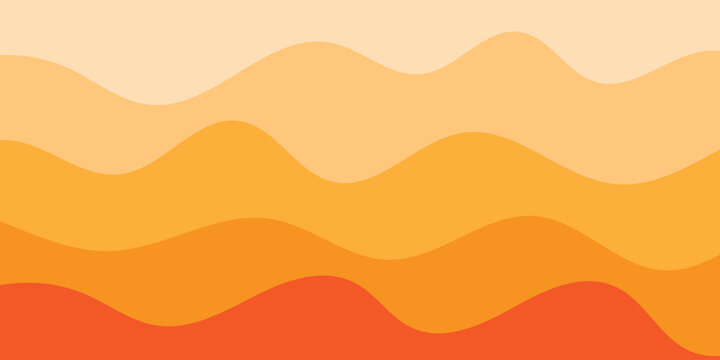 abstract creative orange sunset wave background design.