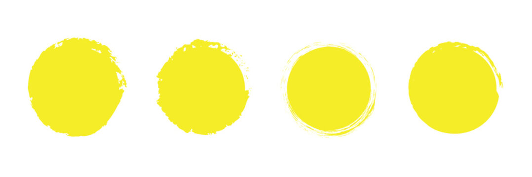 Circle grunge stamp set. round vector isolated on white background. yellow stamp vector. collection for grunge badge, seal, ink and stamp design template. round grunge hand drawn circle shape . vector