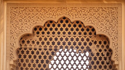 Intricate Geometric Lattice Archway Detail
