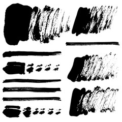 Black brush stroke set for design projects
