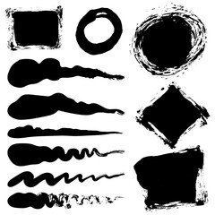 Collection of black brush strokes for various uses